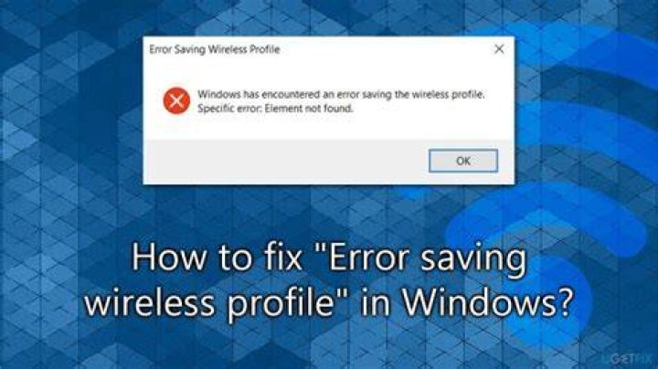 error saving wireless profile