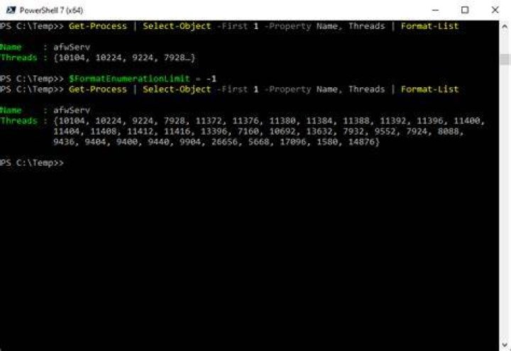 $FormatEnumerationLimit value $FormatEnumerationLimit