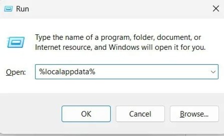 run the localappdata command